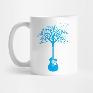 Acoustic Guitar Tree Blue Mug